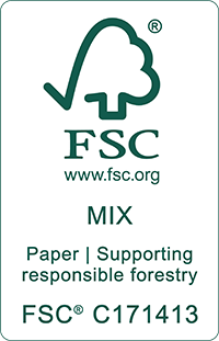 FSC Mix certification logo for responsibly sourced paper